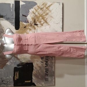 Zara Pink Corset Bustier Fitted Jumpsuit Women M
